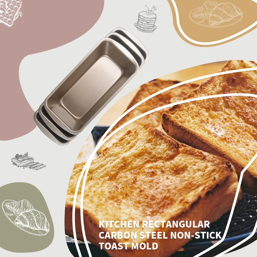 

Rectangular Non-stick Toast Mold Bread Baking Pan Making Moulds Bakery Kitchen Supplies Baking Tool Small, Black