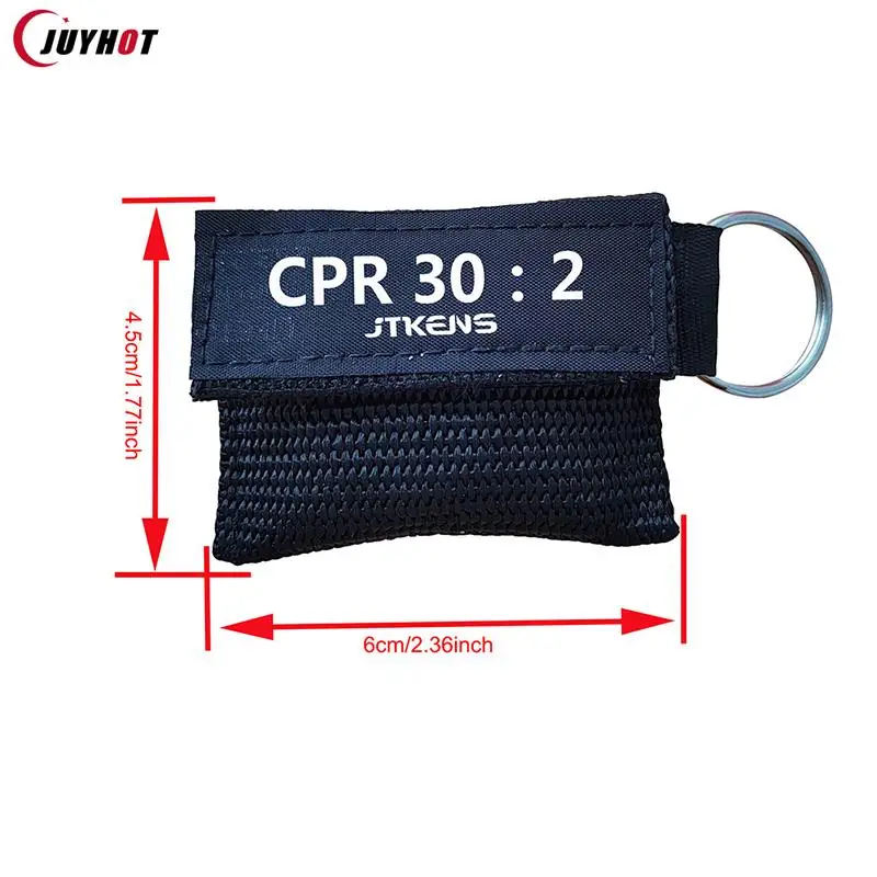 CPR Resuscitator Mask Portable Emergency Aid Face Shield Artificial  One Way Valve Respiration Disposable Respirator Keychain