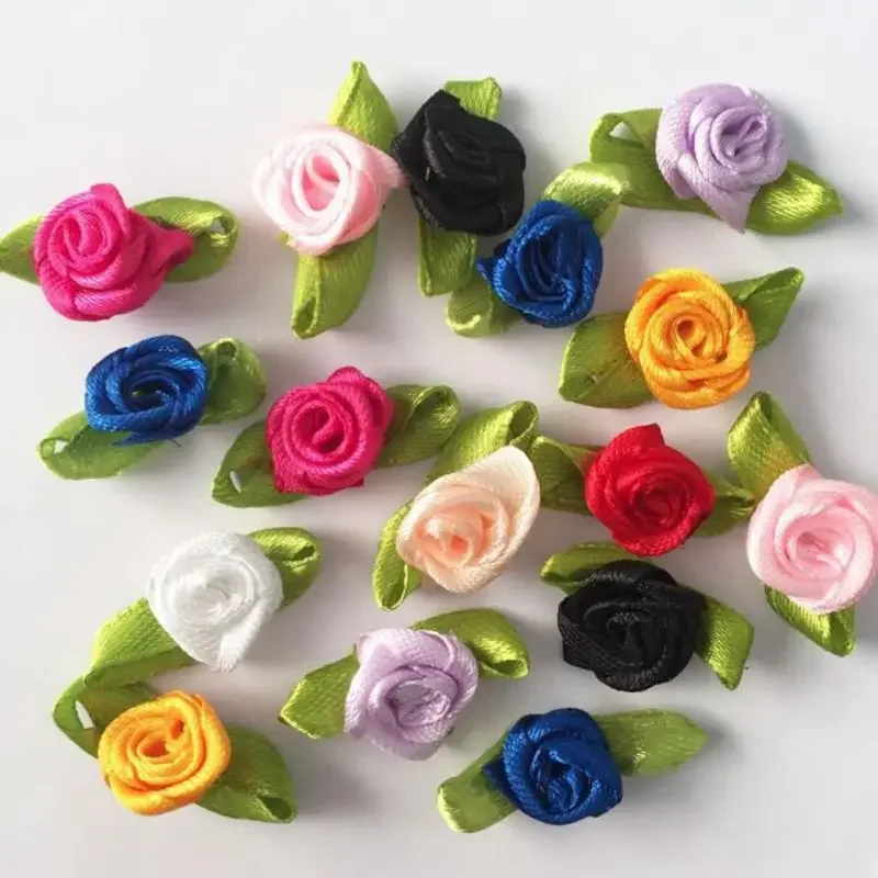 100 Stück Mini-Rosen Künstliche Blumenköpfe 2cm Knospen Stoffblumen Hochzeitsdekoration Bastelbedarf Schleifenknoten Geschenkdekoration – Detail 2