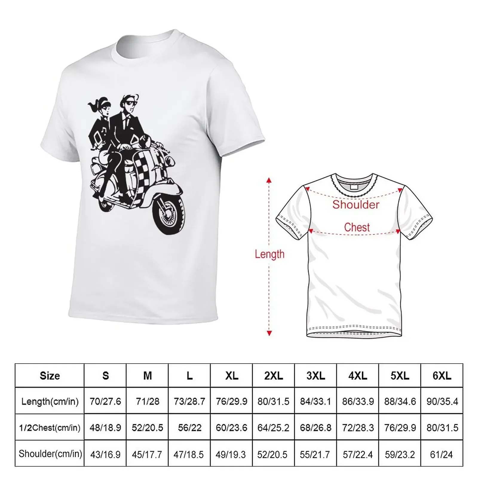 New 2Tone Scooter T-Shirt tops heavyweight t shirts Anime t-shirt black t shirts for men