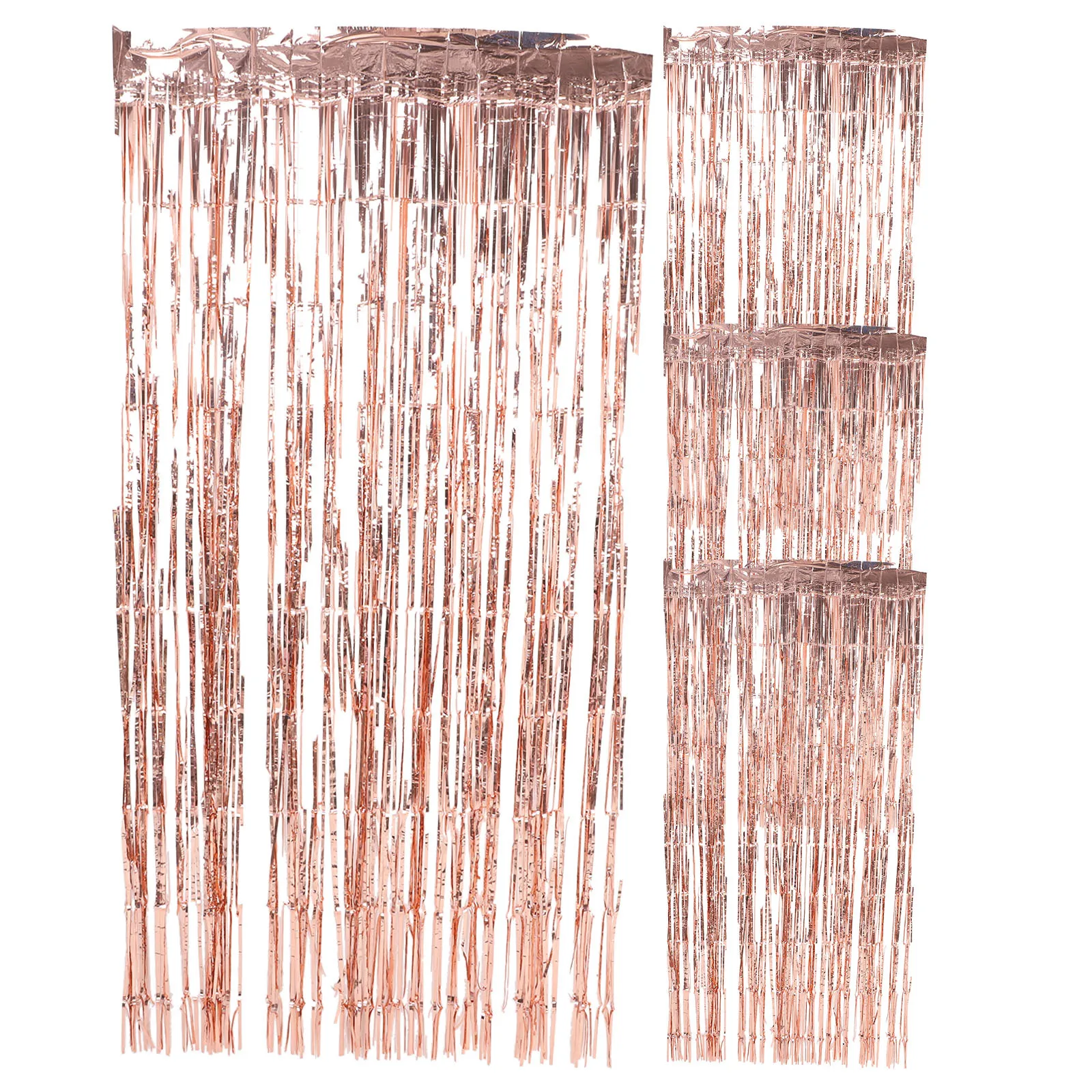 

4Pcs Metallic Foil Fringe Curtains Tinsel Backdrop Party Decorations Birthday Wedding Photo Booth Engagement