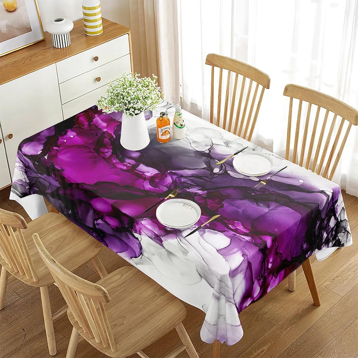 

Ink Painting Tablecloth Ink Painting Art Design Living Room Party Dining Room Home Wedding Banquet Party Tablecloth Rectangle