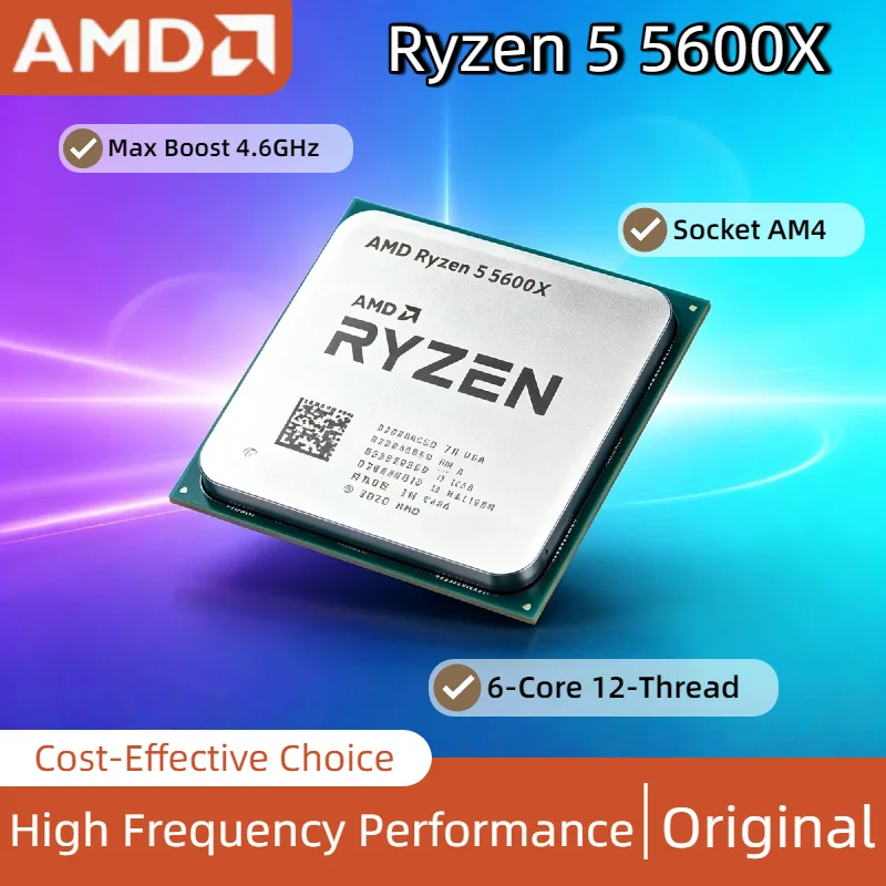 

AMD Ryzen 5 5600X AMD R5 5600X CPU 6 Core 12 Thread 4.6GHz Unlocked Desktop Processor Socket AM4 Gaming CPU OEM Tray