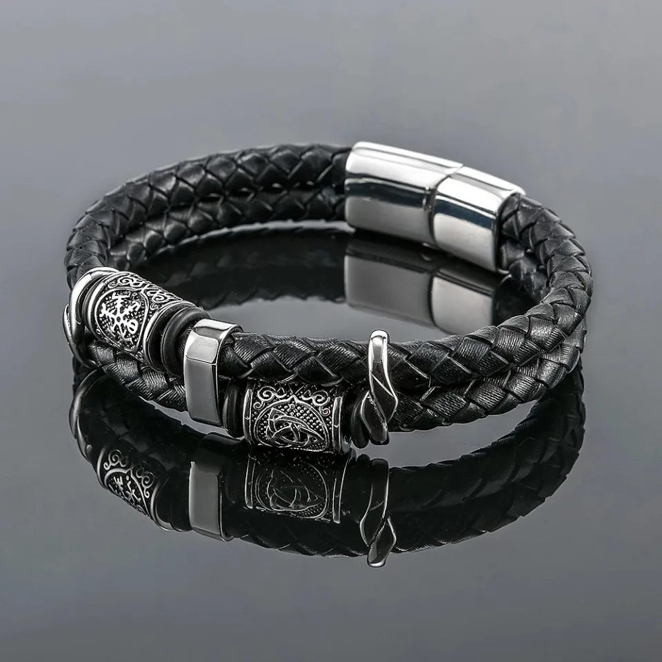 

Fashion Vintage Stainless Steel Vikings Compass Bracelet For Men Women Odin Nordic Celtic Knots Bangles Amulet Jewelry Wholesale