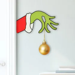 New Arrival Wood Cut Out Christmas Thief Hand Decorations Thief Hand Decal Wall Stickers Home Festival Decor