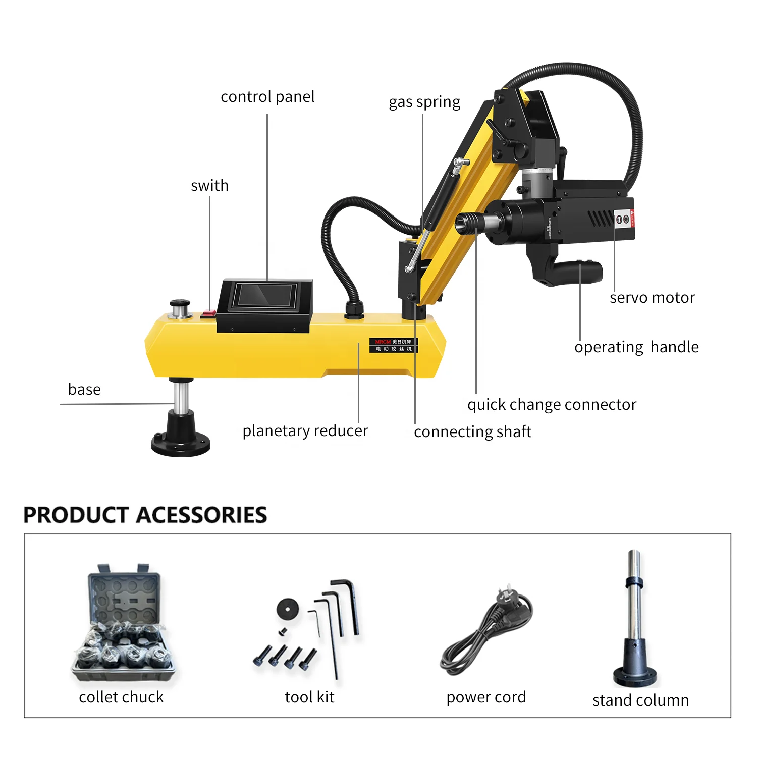 MR-DS16 MRCM Vertical Electric Tapping Machine with Servo Motor 800W