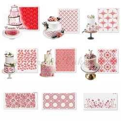 New Pattern Wedding Cake Stencils Cake Lace Side Plastic Stencil Cake Side Lace Stencil DIY Drawing Shape Cake Decorating Tools