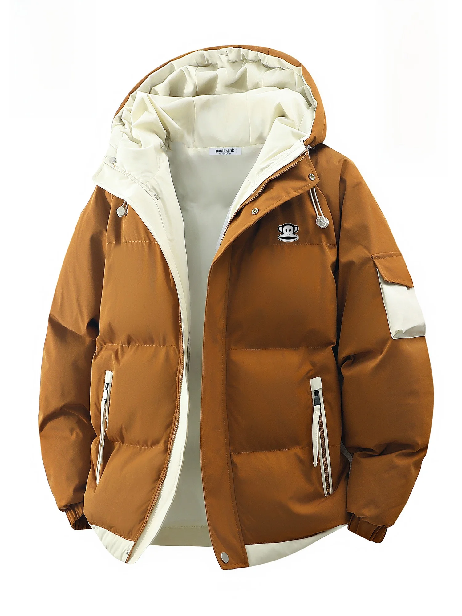 

PaulFrank Thiened Winter Jaet Men's Casual Loose Fit Hooded Coat Youth ular Polyester Fiber Warmth Youthful Sle