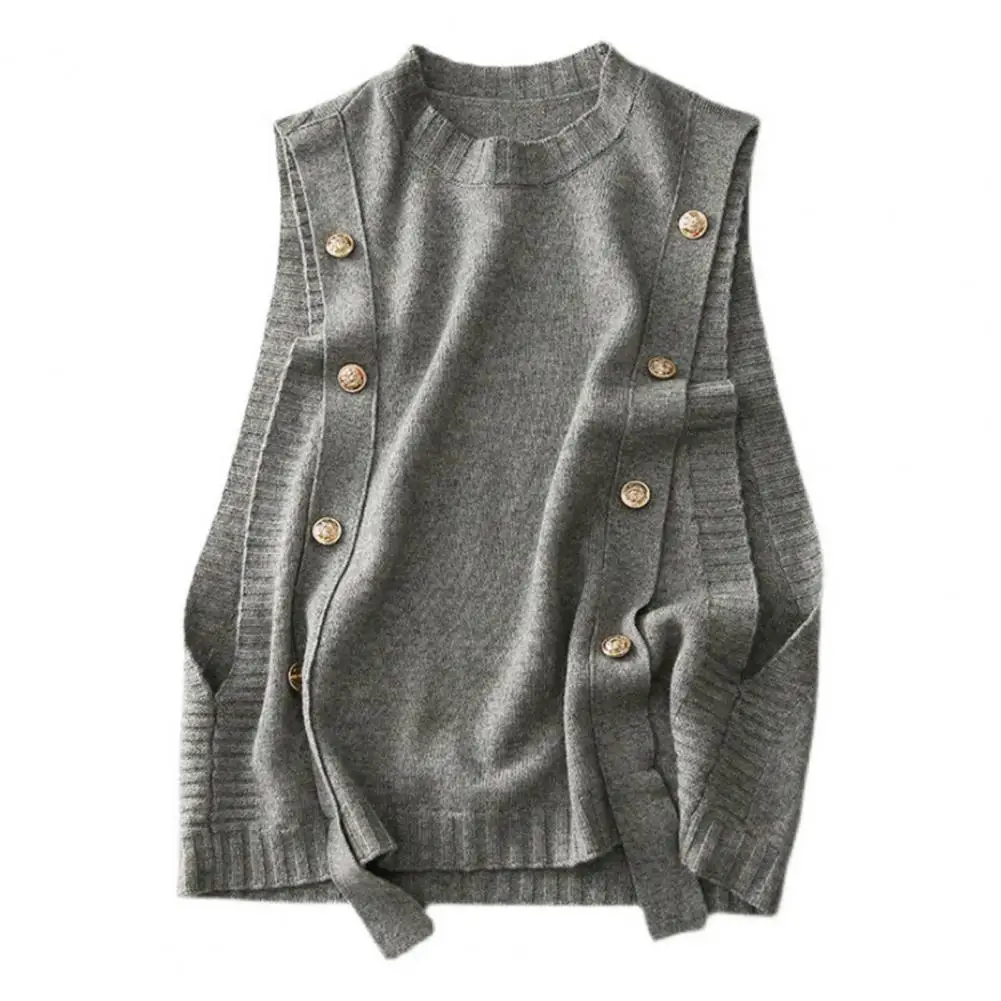 Dames Vest Voor Shirts Tops Modieuze Dames Gebreid Vest Stijlvolle Mouwloze Tank Top Voor Herfst Winter Zachte Retro