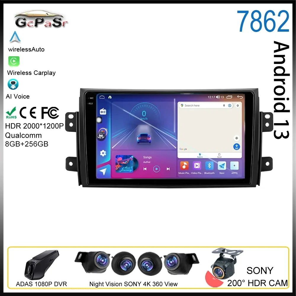 

Android auto For Suzuki SX4 2006-2013 Car Radio Multimedia Video Player Carplay GPS Navigation No 2din DVD 8 core 5G Wifi 7862