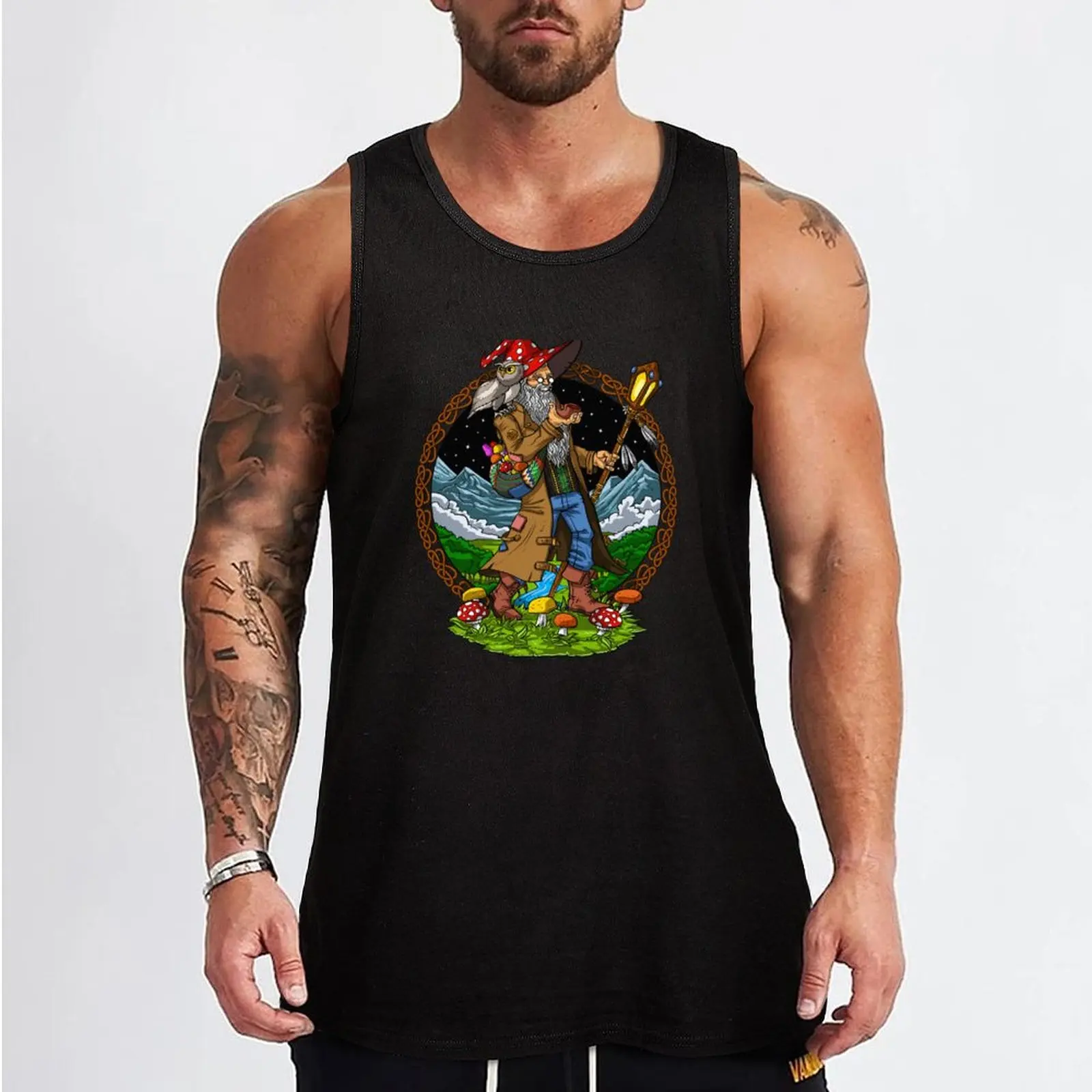 Hippie Magic Mushrooms Shaman Tank Top Men's gym t-shirts Gym man