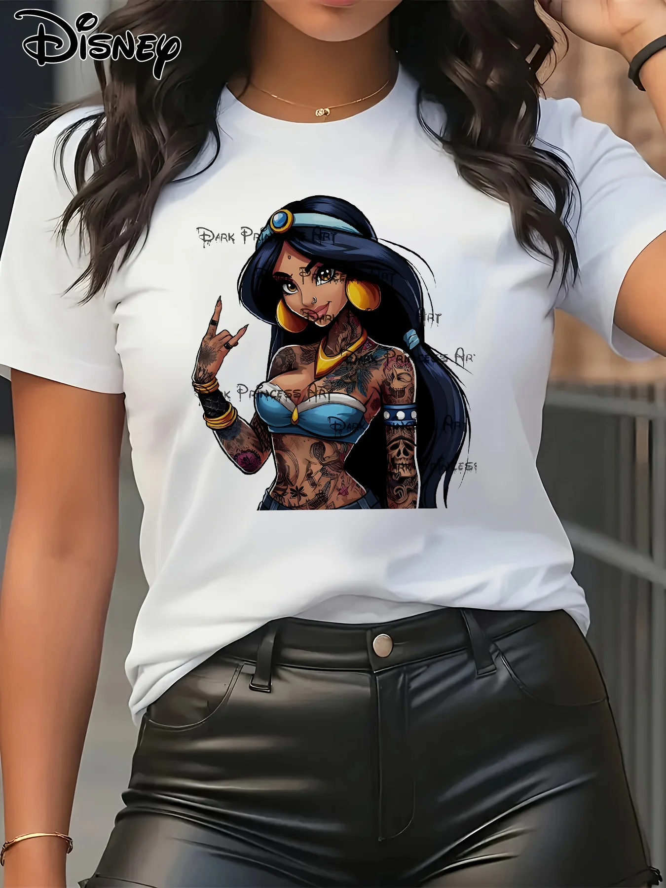 

Punk Princess Graphic Printing Summer Autumn Winter Cotton Men's and Women's T-shirts Short Sleeves Luxury Outdoor Sports Brand