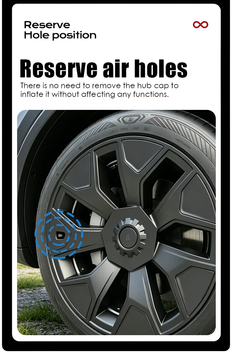 4er-Set Radkappen für Tesla Model Y L 2025 19 Zoll Performance Machina 2.0 Felgen Ersatz Zubehör Radabdeckung 2026 – Detail 6
