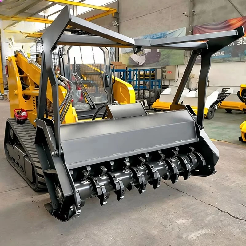 

Heavy Duty Forestry Mulcher Wood Chipper Shredder with Brush Cutter Attachment for Land Clearing Terrain Mulcher