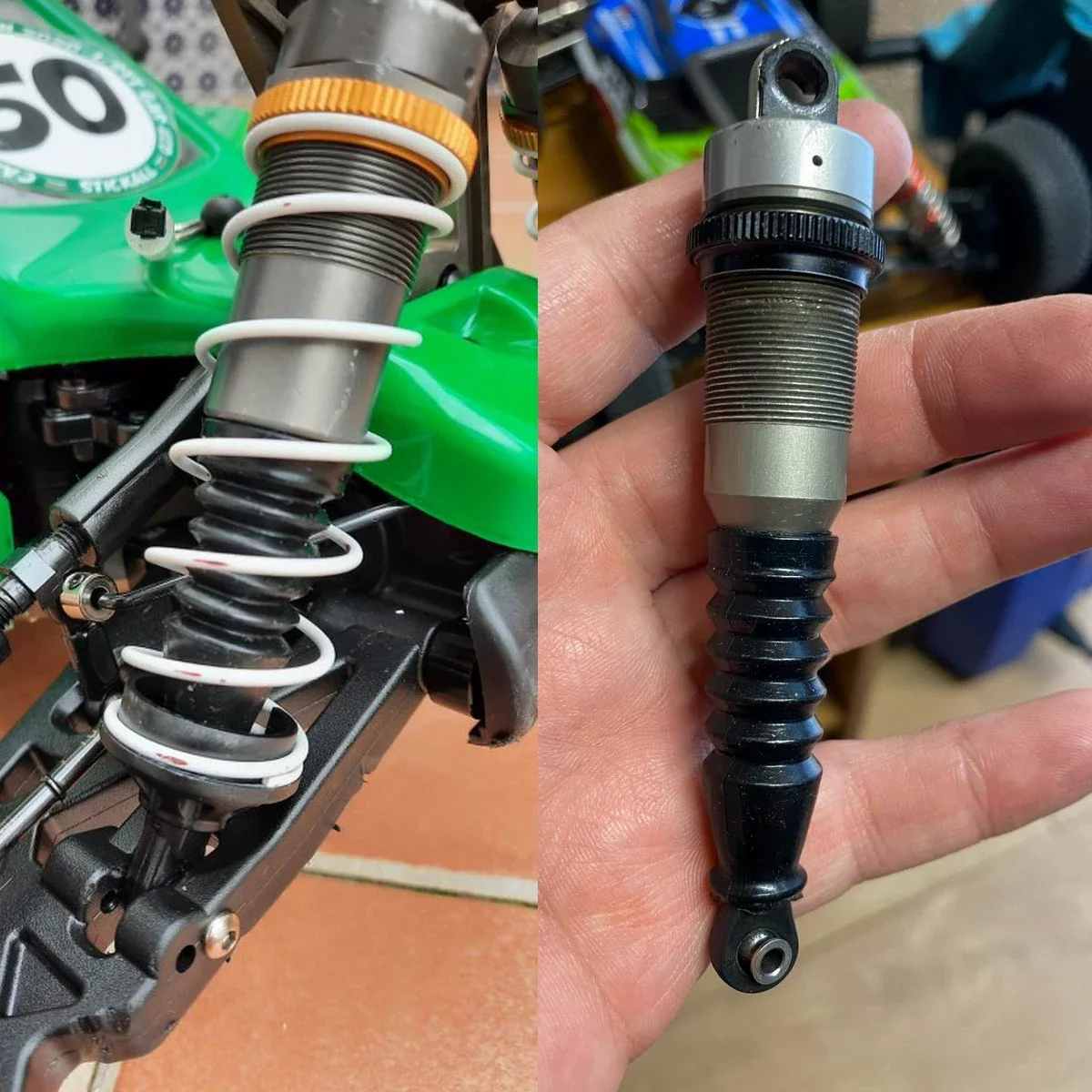 4 قطعة غطاء ممتص الصدمات الجديد المقاوم للغبار لقطع غيار سيارات السباق 1/8 RC