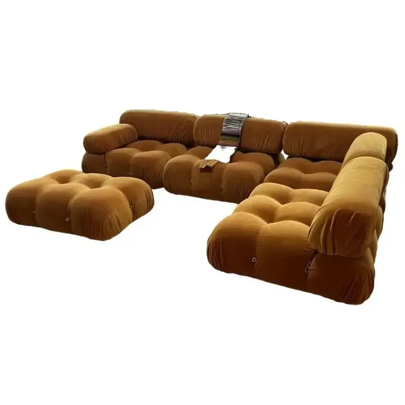 Meble do salonu Sofa segmentowa Boucle Kanapa rozkładana Nowoczesny zestaw sof Mario Bellini sofa modułowa