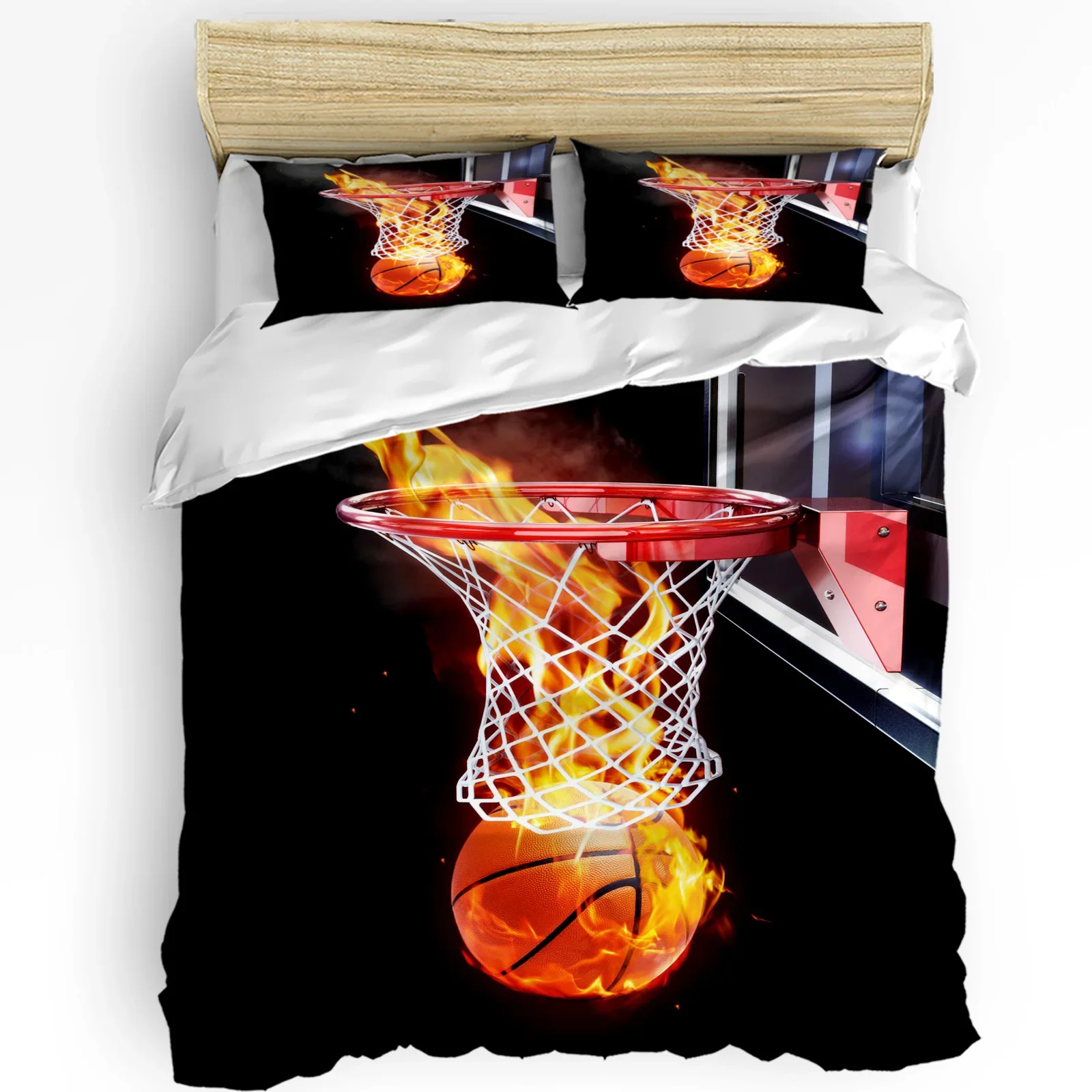 

Flame Basketball Ball Box Printed Comfort Duvet Cover Pillow Case Home Textile Quilt Cover Boy Kid Teen Girl 3pcs Bedding Set