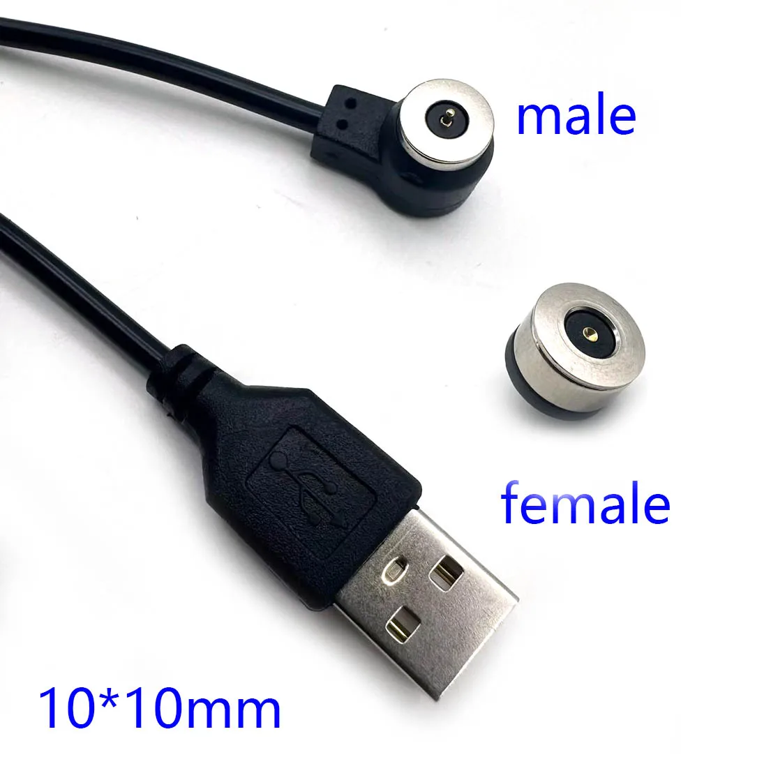 1sets Strong Magnetic Pogo Pin Connector PogoPin 2 Pole Male Female Probe DC Power Charge 10x10mm Magn