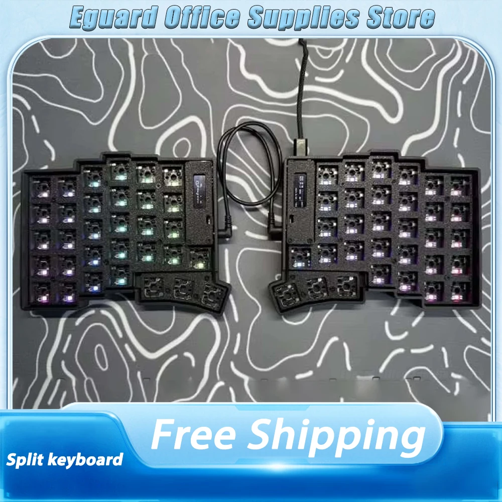 

Split Keyboard Kit OLED Screen Hotswappable Customized Wireless Split Keyboard Kit Support QMK/ZMK PC Gamer Accessories Gifts