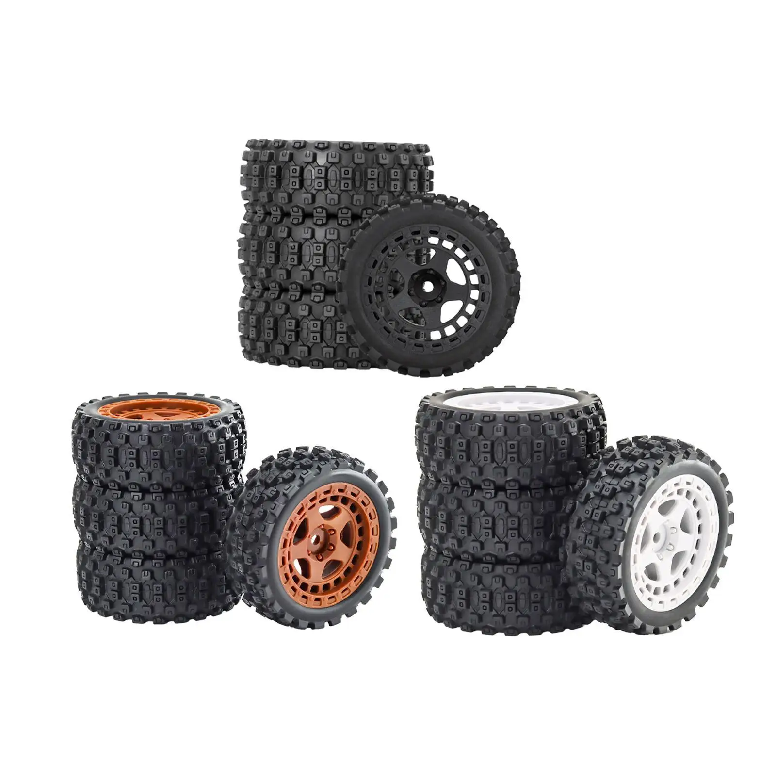 4Pcs RC Rubber Tyre 69mm Diameter Wear Resistance Replace Parts Wheel Tires Set for 1:18 Scale Model Crawler RC Car Modification