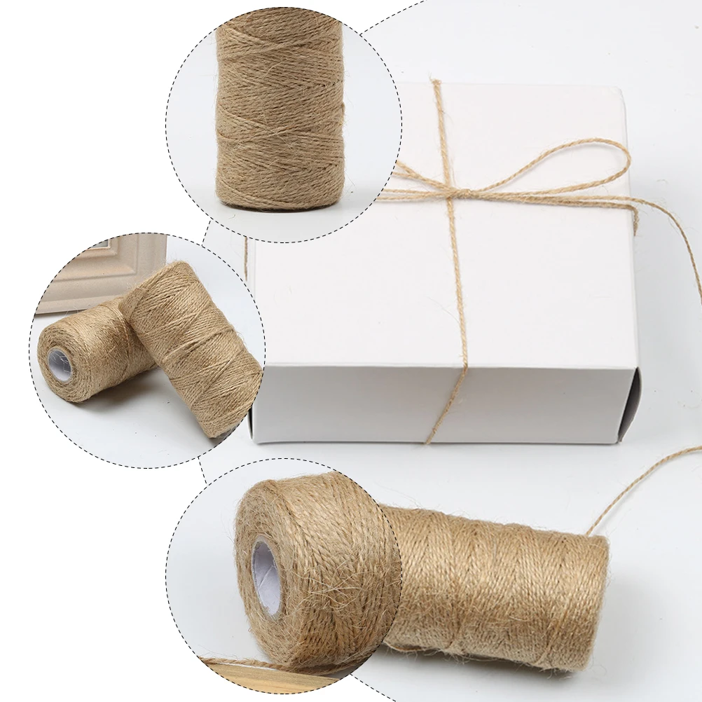 

2 Rolls 100m Jute Ropes Twines Strings Advanced Processing Strong Durable for Birthday Wedding Party Home Decor DIY Crafts