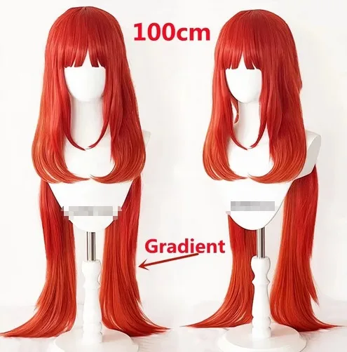 Nilou Cosplay Wig Impact Long Straight Red Wig Cosplay Anime Cosplay Wigs Heat Resistant Synthetic Pre Styled Wigs