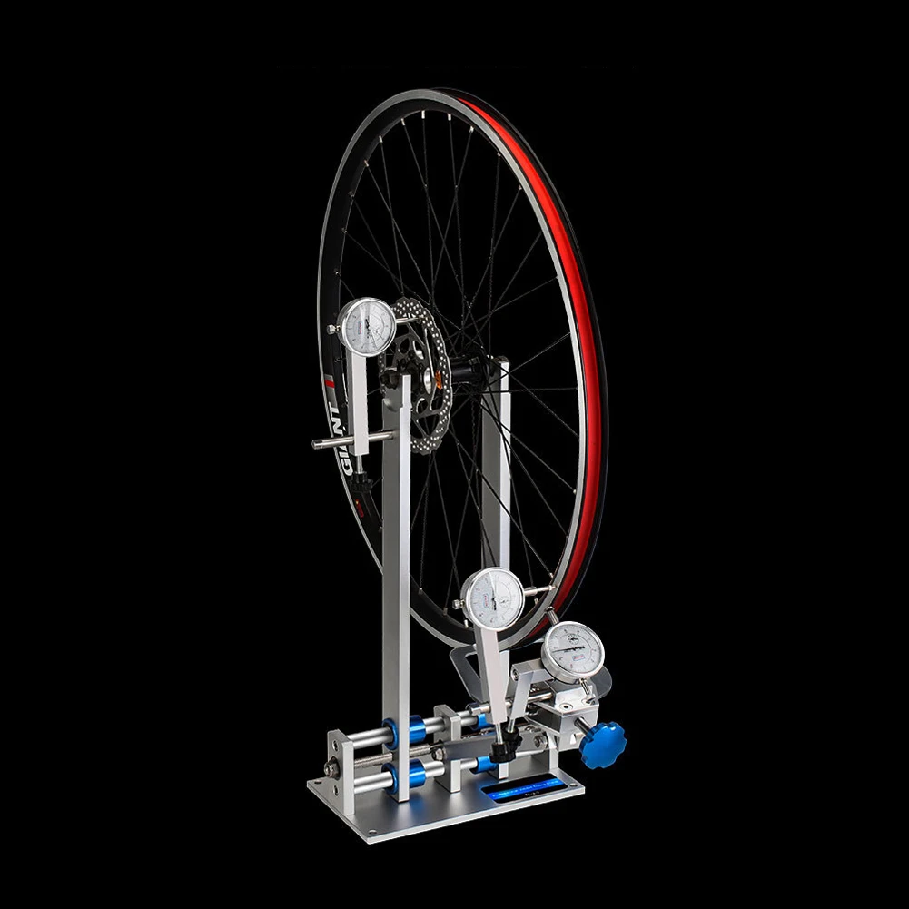 Fahrrad-Rad-Entleerungsständer, Reparaturwerkzeug für Fahrrad-Radausrichtung mit Messuhr für Schnellspanner und Steckachse – Detail 18