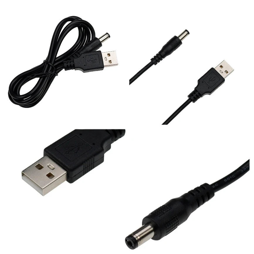 

500pcs/lot 100cm USB 2.0 Type A Male to DC 5.5 x 2.1mm 5V Power Plug Connector Cable Power Charging Adapter Wire