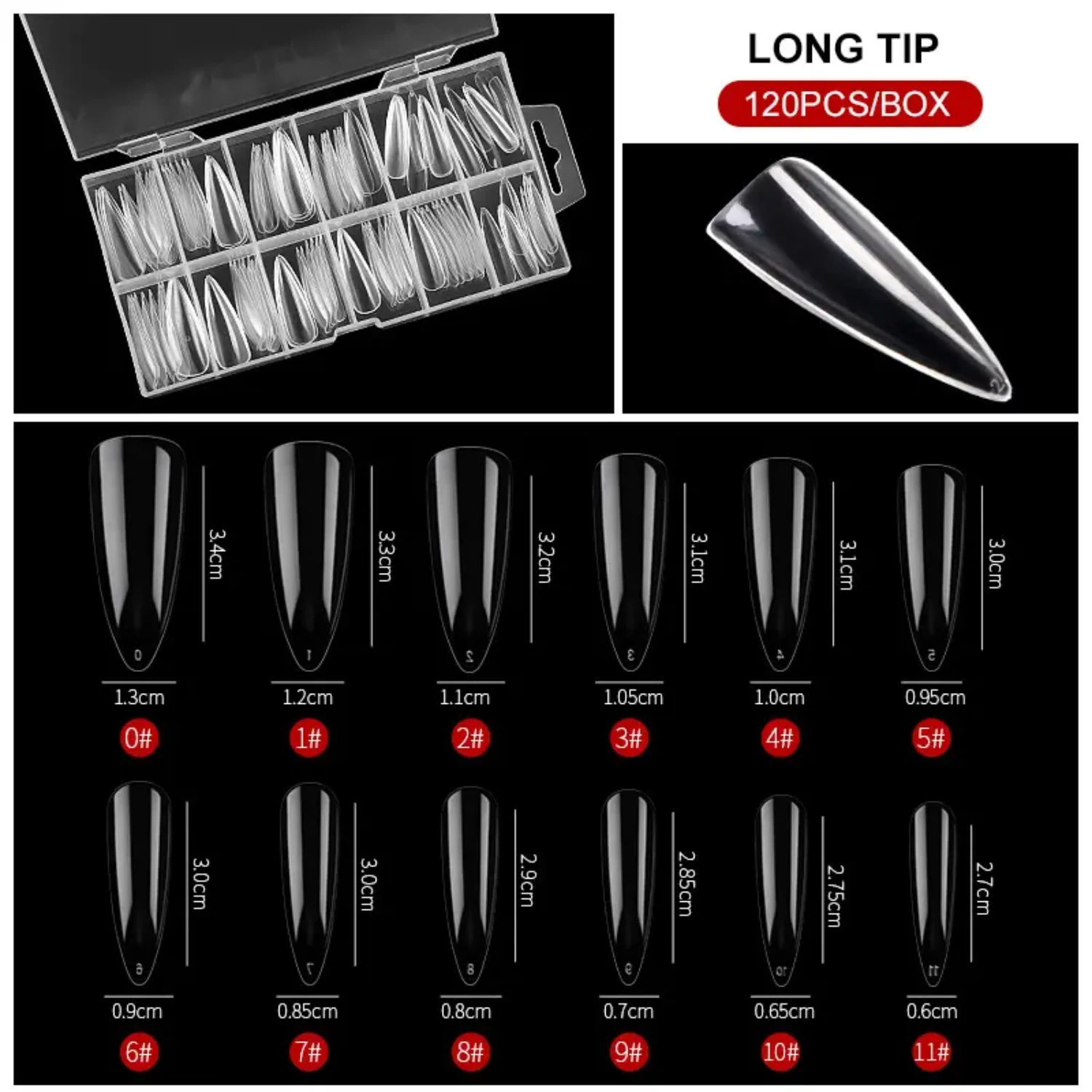 Flawless Manicure Look Achieved with 120 Stunning Transparent Acrylic Capsule Fake Nails in Boxed Kit for Perfect Nail Styling