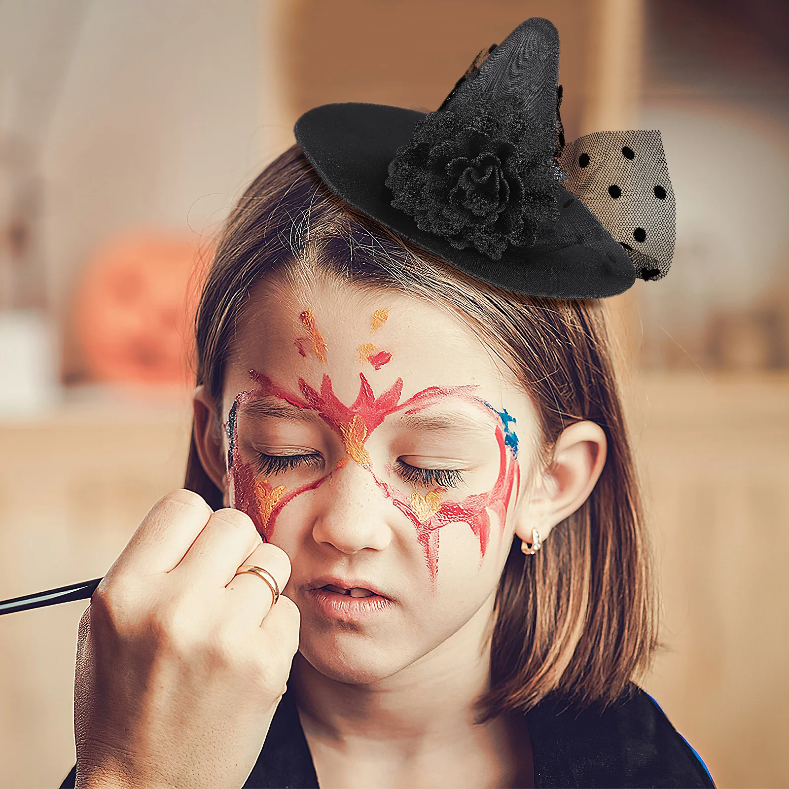 

Miniature Small Halloween Witch Hat Soft Cloth Lightweight Party Cosplay Masked Wizard Cap Decoration Miniature Witch Hat