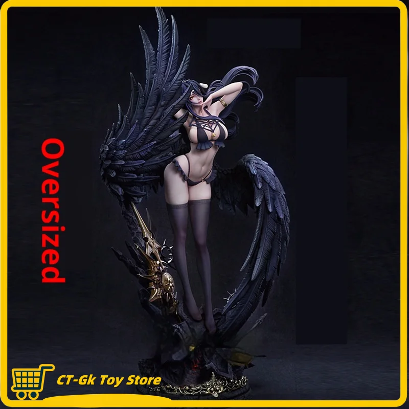 58cm anime periféricos overlord albedo figura de ação super tamanho súcubo estátua estatueta coleção ornamento presentes desktop gk