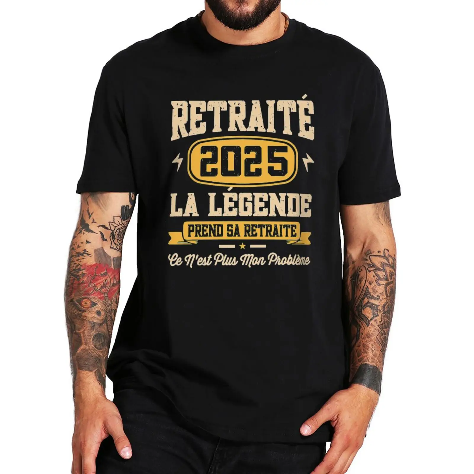 Retro Retirement 2024 2025 T Shirt French Retire Humor Retired Papa Gift T-shirts EU Size 100% Cotton Soft Unisex Short Sleeve