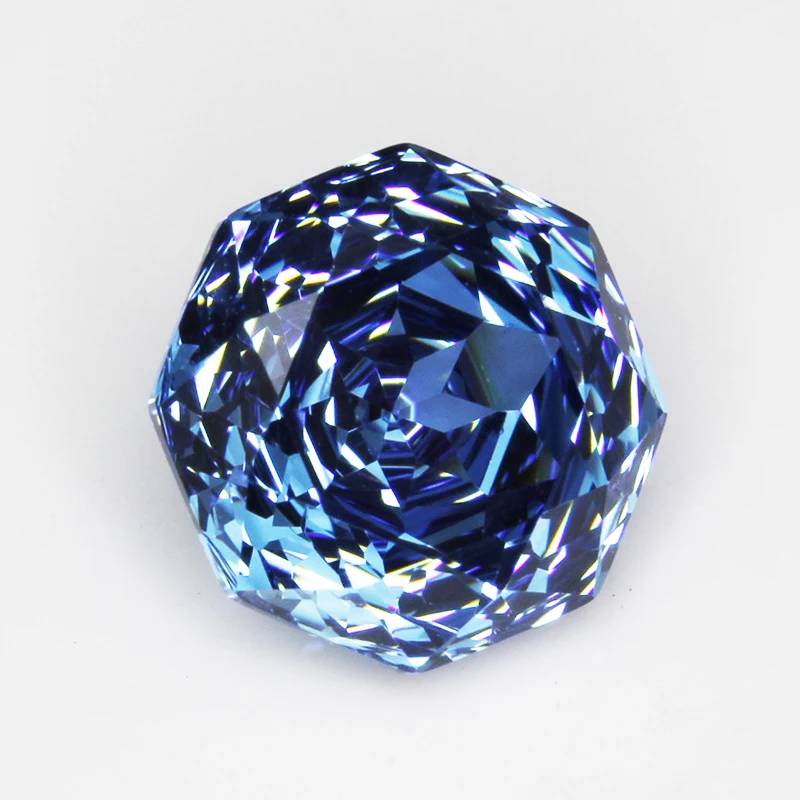 5A Royal Blue Millennium Octagon Rose Cut Cubic Zirconia Loose Gemstones for Jewerly Making