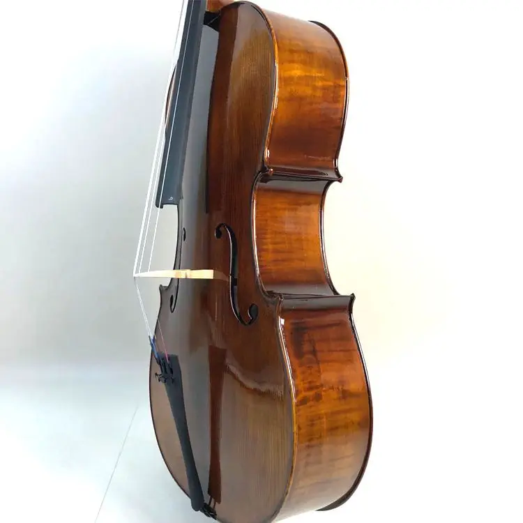 real Tiger Maple solid wood Cello 4/4 3/4 Spruce panel student cello stringed instrument beginner professional violoncello