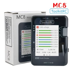 ToolkitRC-MC8ミニサイズの充電式電池,16〜32ビットの充電,Pwm出力,ppm,sbus,リーダー,急速充電,USB-C