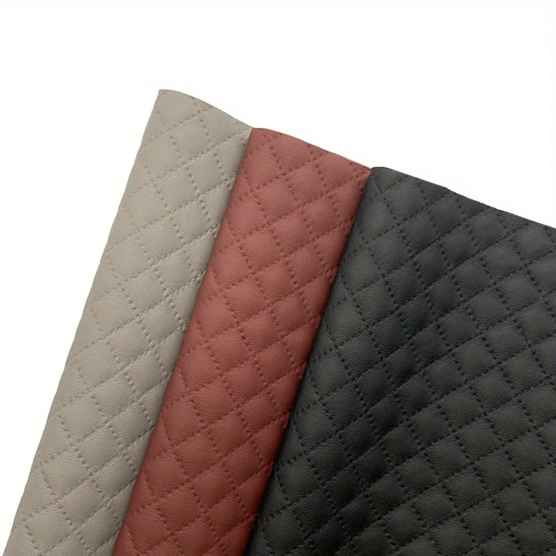 

Faux Leather Fabric Geometric Plaid Soft Fake Leather Fabric 16 x 54 Inch for Motorcycle Sofa Bags Chairs Car Seats DIY Crafts