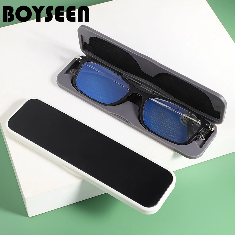 BOYSEEN-TR90 Frame Óculos para Homens e Mulheres, Anti Luz Azul Bloqueio Óculos, Moda Transparente Óculos, Tendência, Jogos, 2024