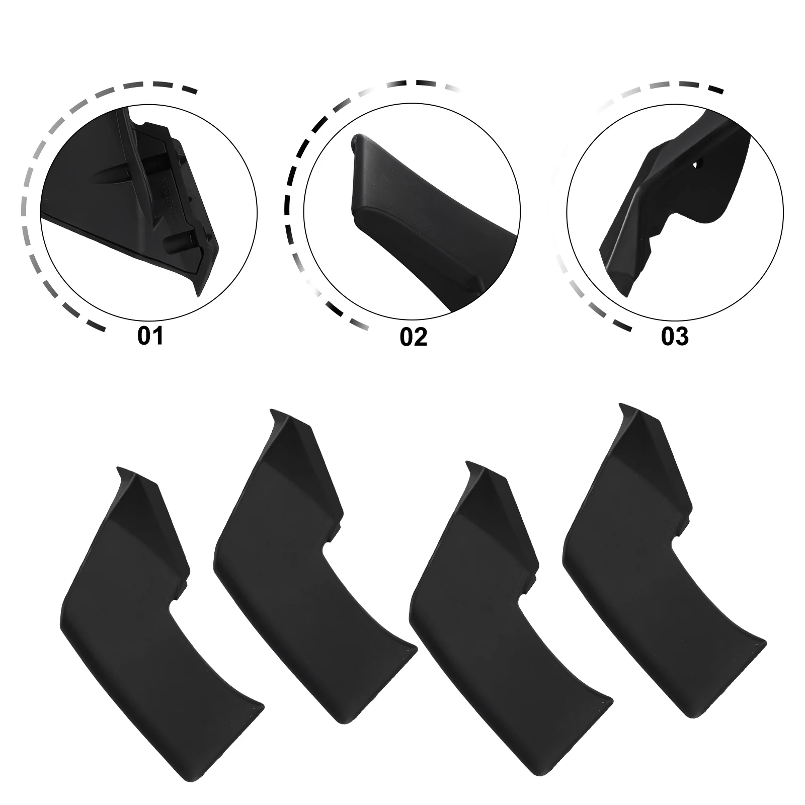 Spoiler Fxed Wings Fixed Wing ABS Material Black Body Work Direct Replacement Frame High-strength Motorcycle Parts