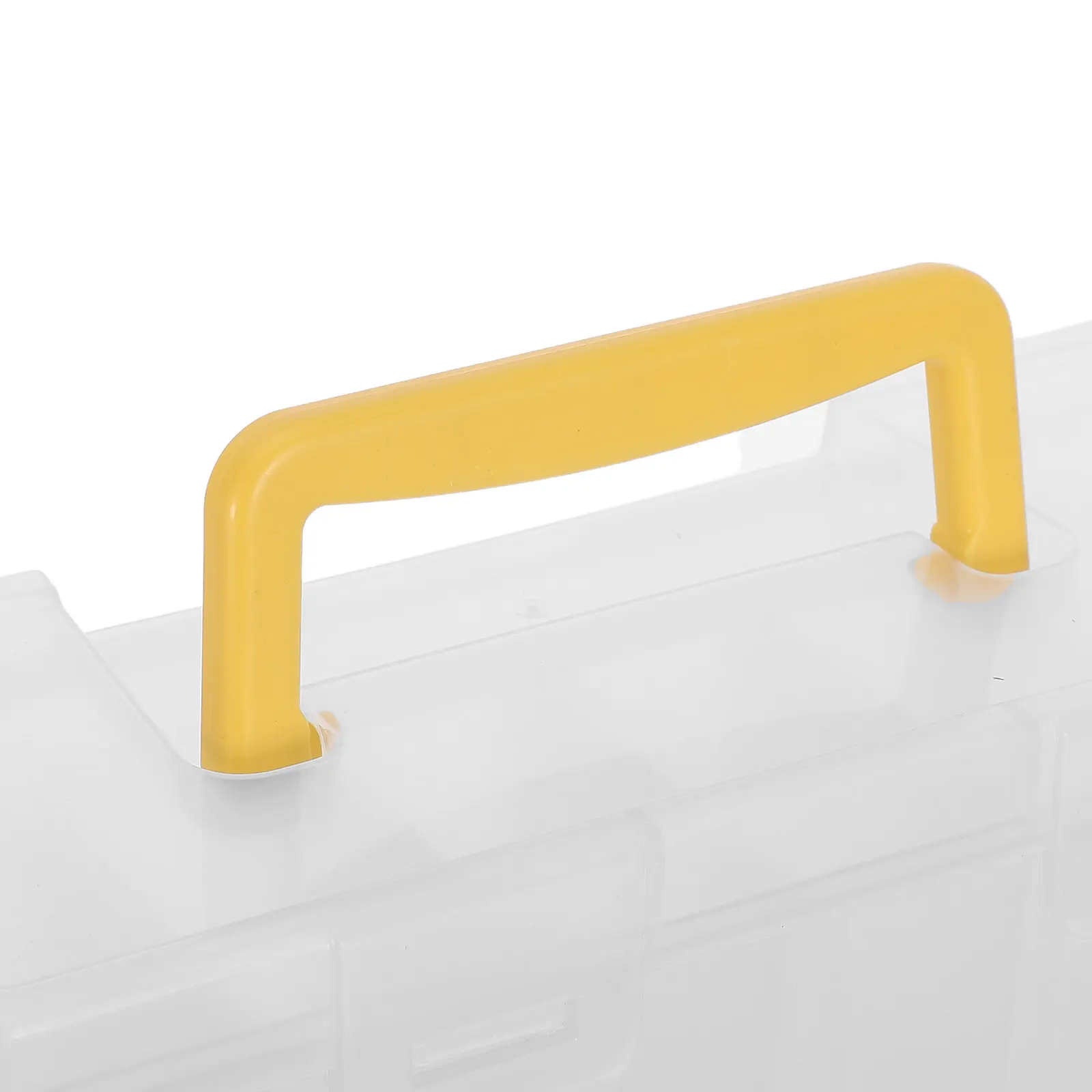 Small Parts Organizer Portable Hardware Storage Box 6 Removable Compartments Carry Handle Clear Toolbox for Screws Nails Bolts