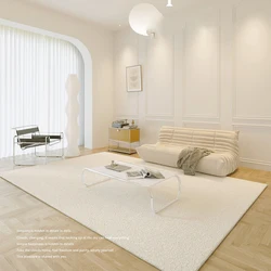 Cream Style Bedroom Decor Plush Carpet Large Area Carpets for Living Room Thick Anti-slip Lounge Floor Mat Fluffy Soft Study Rug