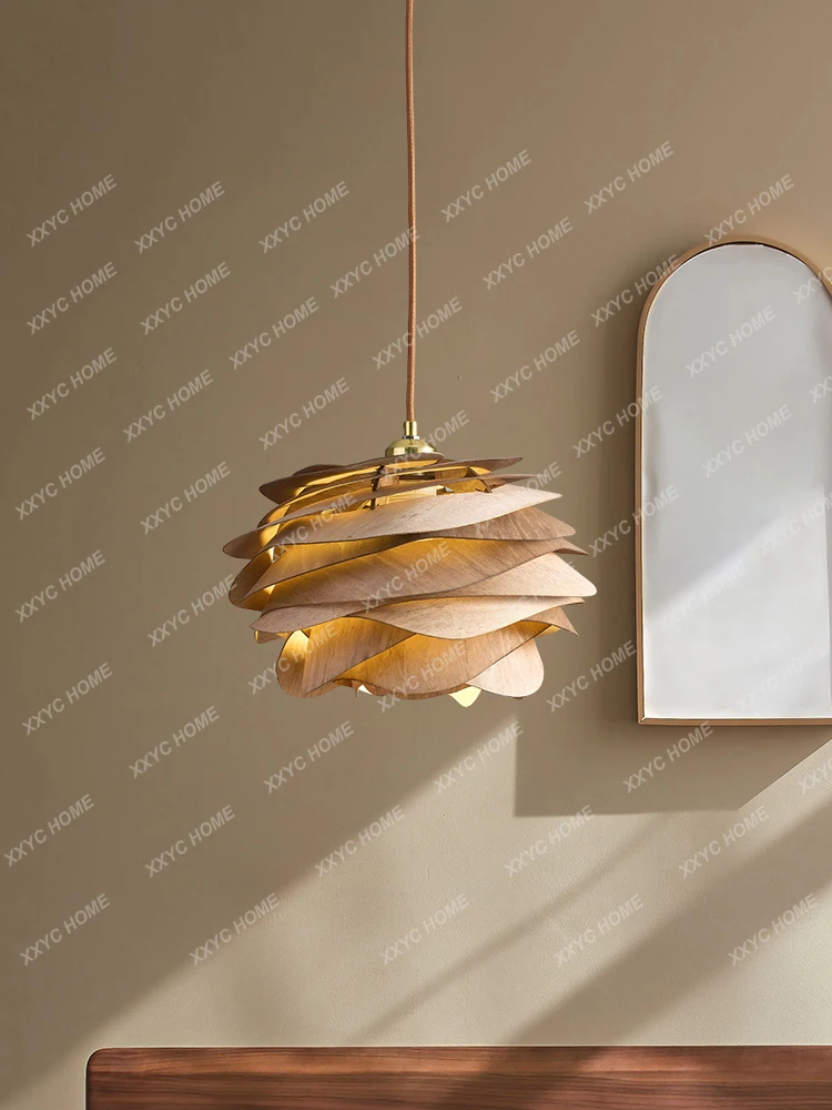 

Wind solid wood dining room bedroom chandelier creative retro rose