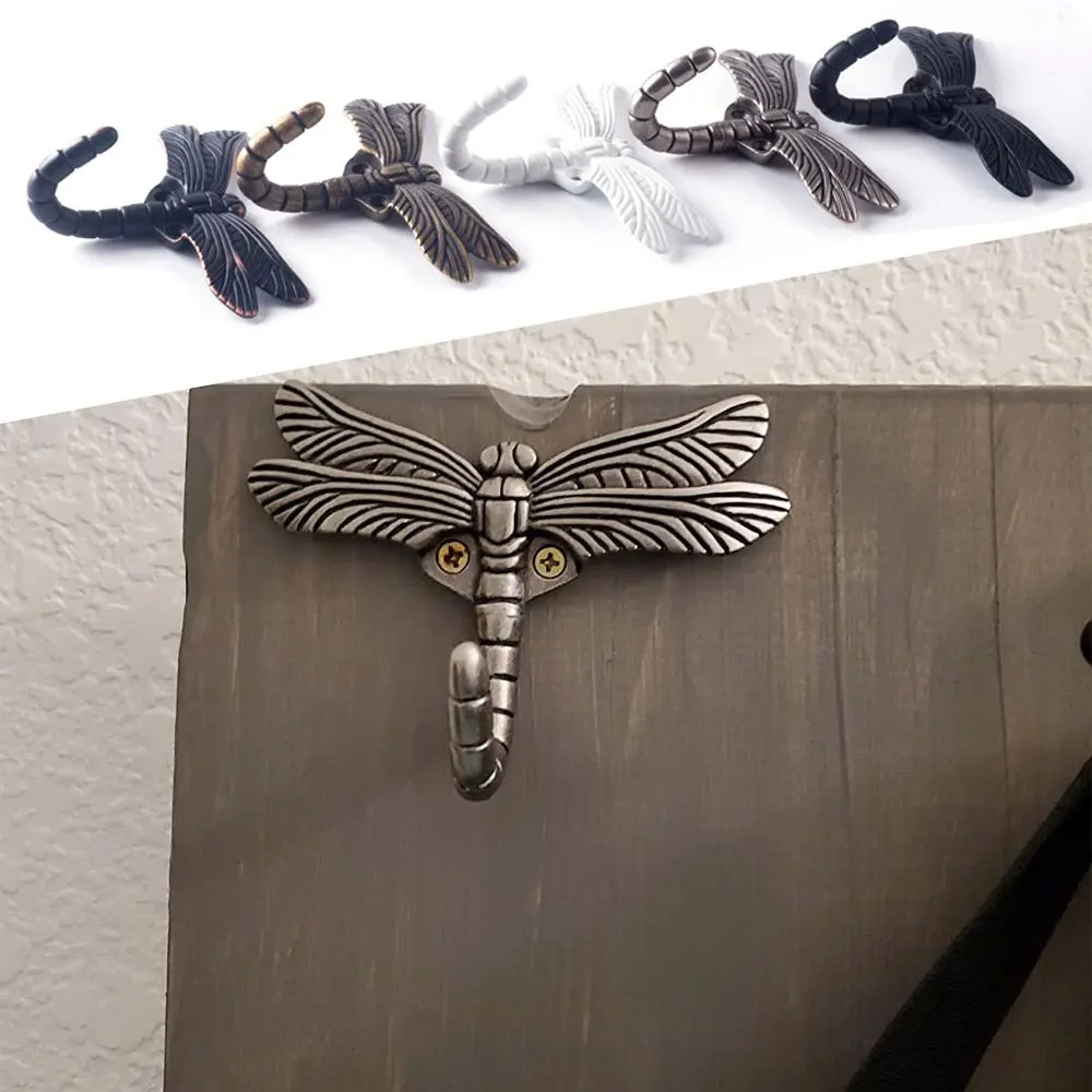 Home Storage Organizer Wall-mounted Dragonfly Shaped Punch Shower Hook Clothes Coat Purse Bag Hat Hanger Robe Hook Wall Hanger