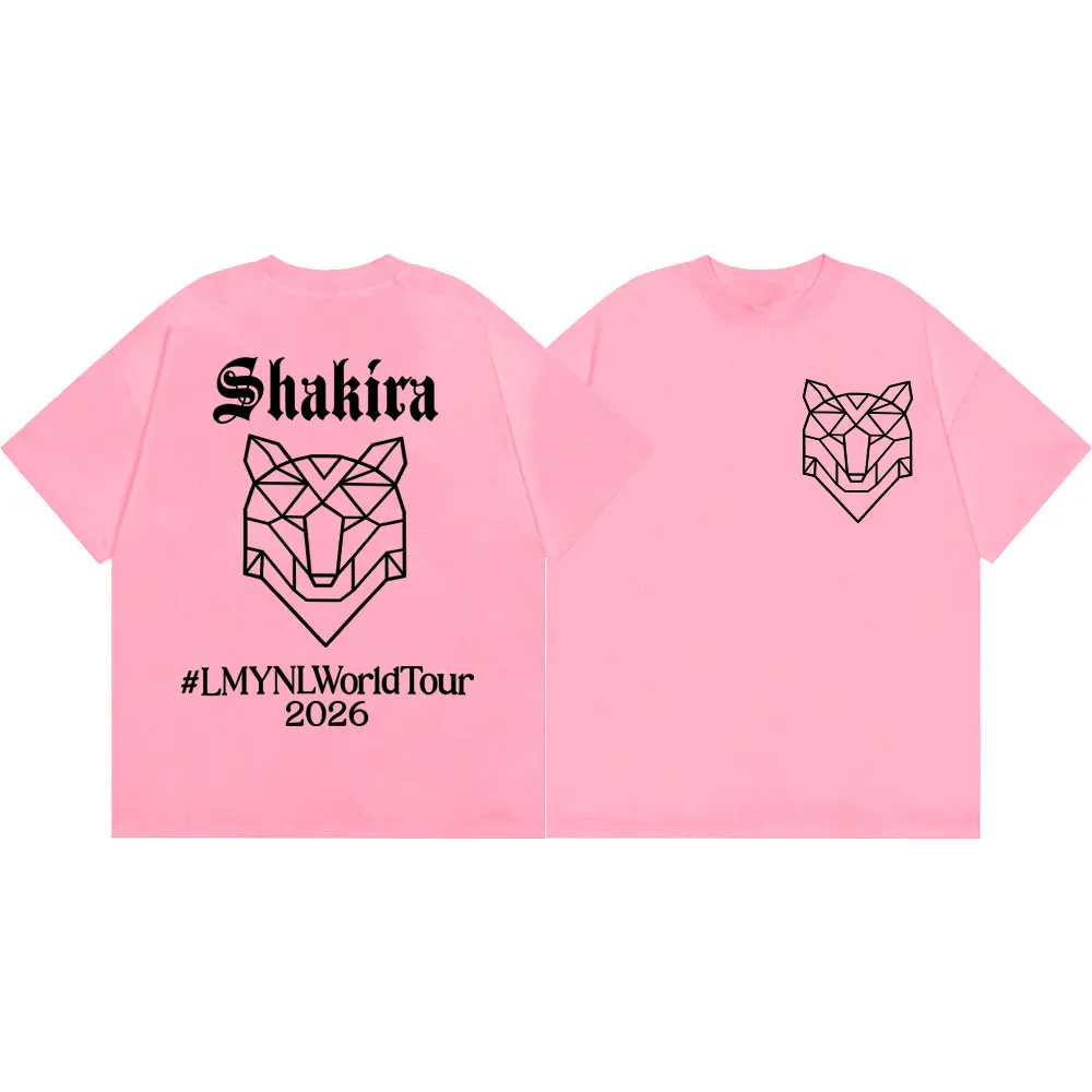 Sängerin Shakira World Tour 2026 T-Shirt mit doppelseitigem Aufdruck, hochwertiges, modisches Kurzarm-T-Shirt für Männer und Frauen, übergroße T-Shirts – Detail 7
