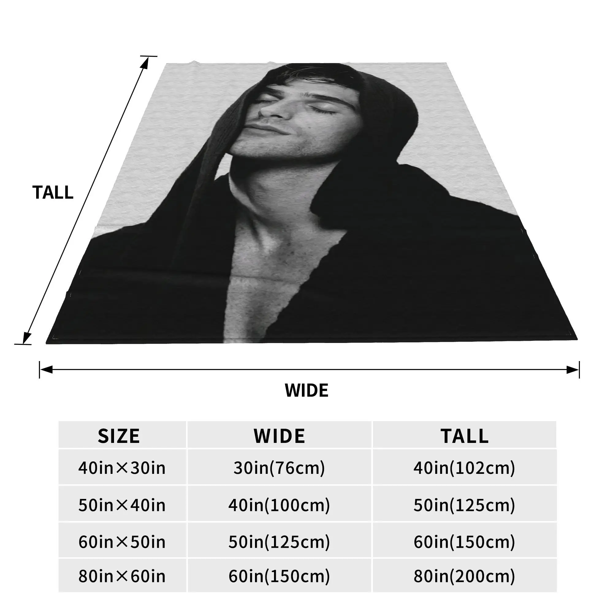 Flannel Throw Blanket Jacob Elordi Australian ActorWarm Plush Blankets Soft Bedding for Bed Living room Home Travel Sofa
