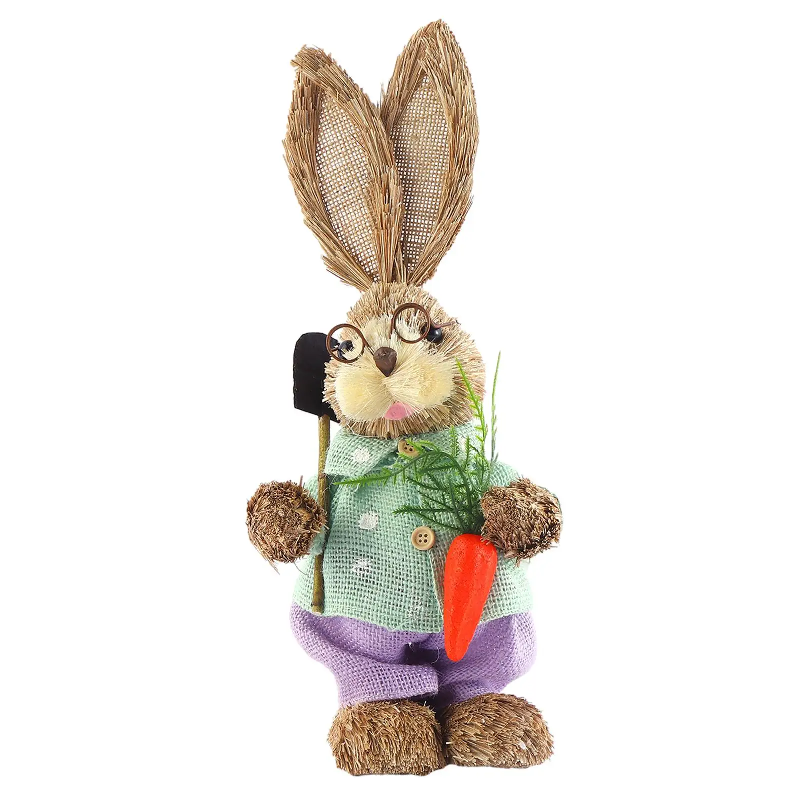 Rabbit Sculpture Easter Decor Desktop Ornament Bunny Figurine Garden Decor Animal Statue for Bookshelf Outside Office Yard Lawn