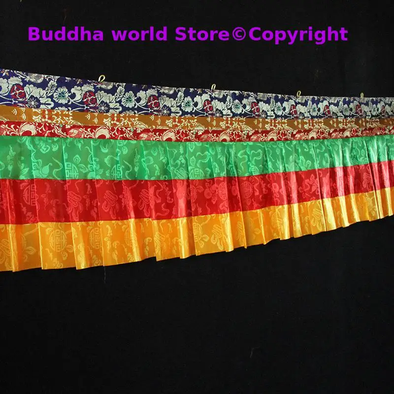 

Wholesale Buddhist supply 3 Meters Buddhism HOME Temple Embroidery wall decor Hanging table Altar Enclosing curtain draperies