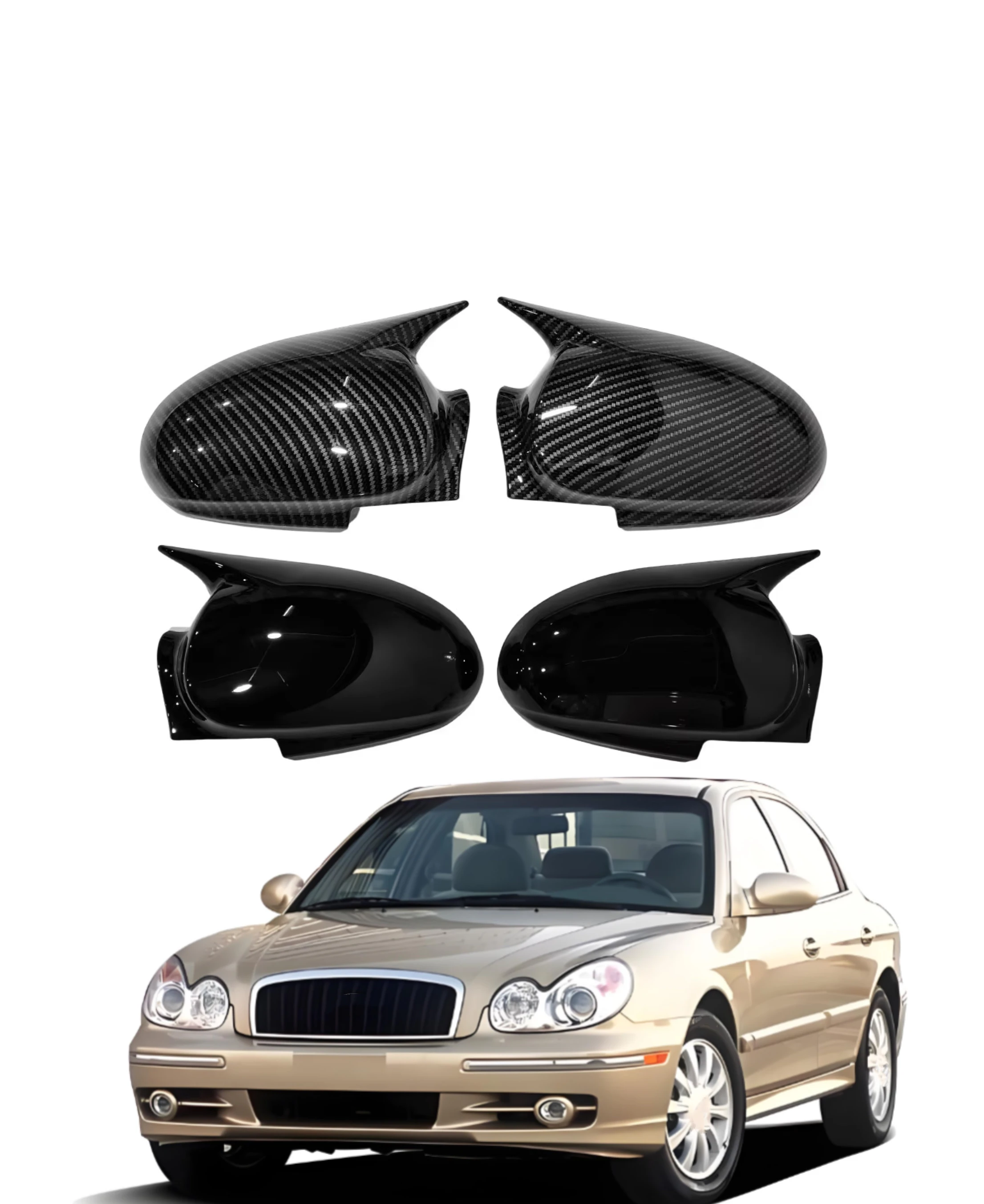 Car  Rearview Side Mirror Cover Fit For Hyundai Sonata 1999 2000 2001 2002 2003 2004 2005 Wing Cap Rear View Case Trim