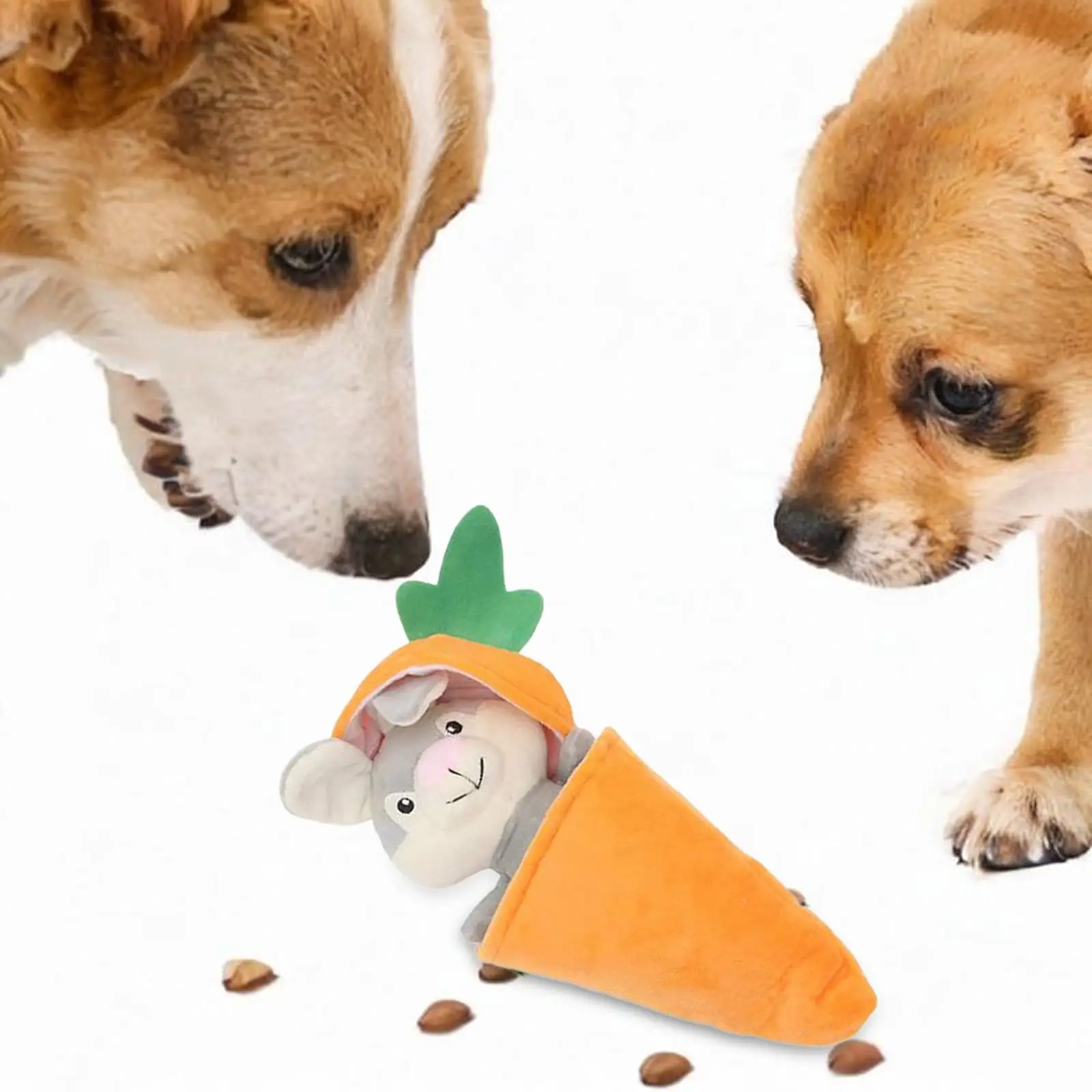 Squeaky Dog Toy 4.72x12.6" Soft Keep Them Busy Pet Supplies Furniture Protection for Small Medium Dogs Carrot Bunny Plush Toy