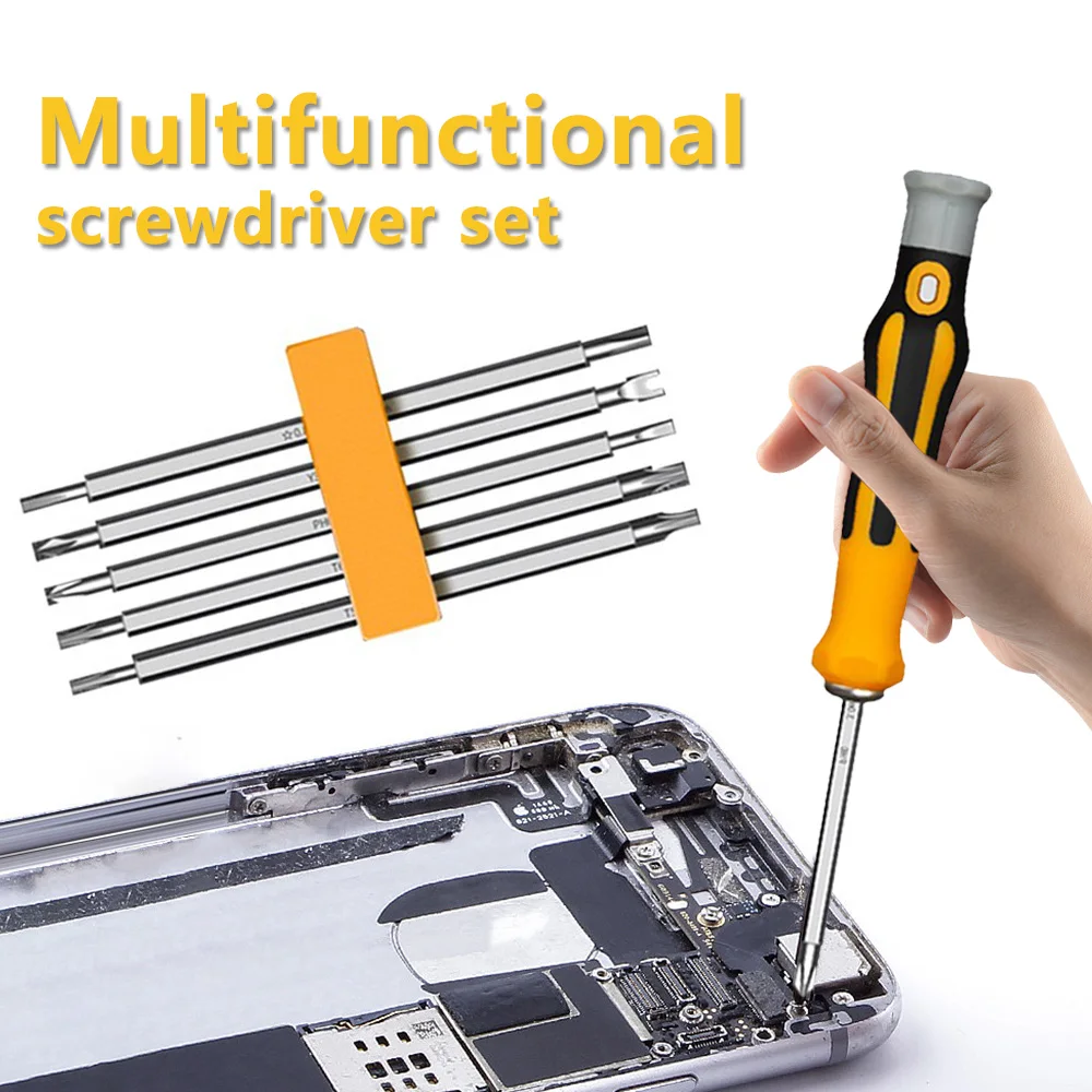 6-In-1 Screwdrivers Set Multipurpose Turn Screw Household Small Driver Detachable Handle Alloy Steel Material Repair Tool