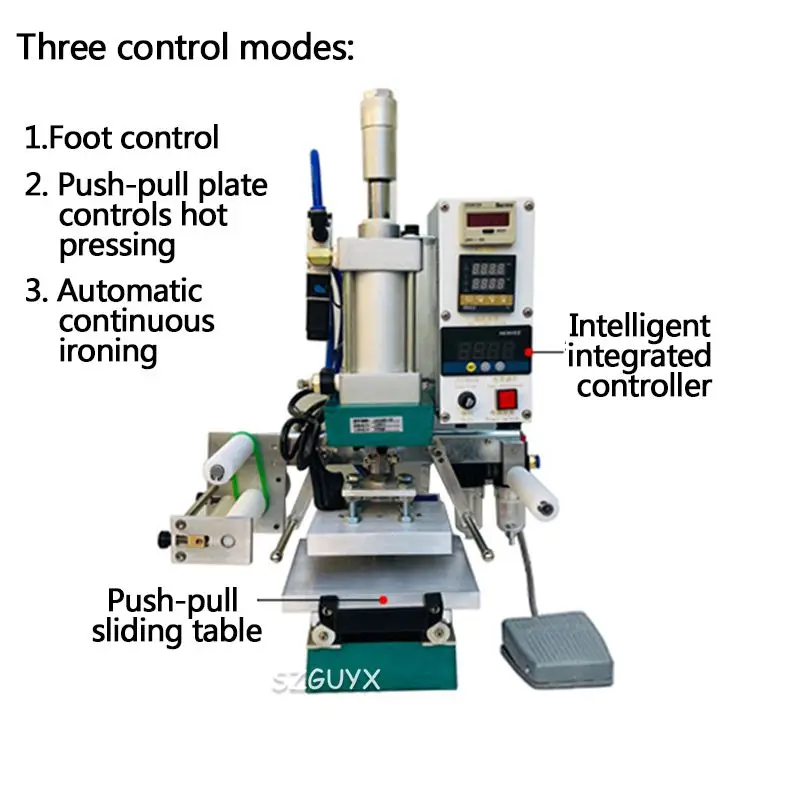 10x13 cm Professionele Gouden Lederen Logo Reliëf Folie Hot Stamping Machine Warmte Embossing Machine Foliedruk afdrukken